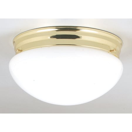 Westinghouse Westinghouse 4-3/4 in. H X 8-7/8 in. W X 8-7/8 in. L Polished Brass White Ceiling Light 6660948